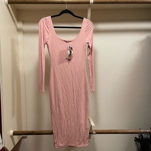 NWT Blush Naked Wardrobe Bodycon MIDI Dress in Size Medium